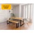 Rustic Industrial Solid Wood Dining Table / Desk / Work Table - Chunky Timber / Steel Legs (Square Legs) - 1.5m (150cm) / 1.8m (180cm) / 2m(200cm) c/w Black Square Box Legs x 2 4-8 Persons - SQUARE EDGE